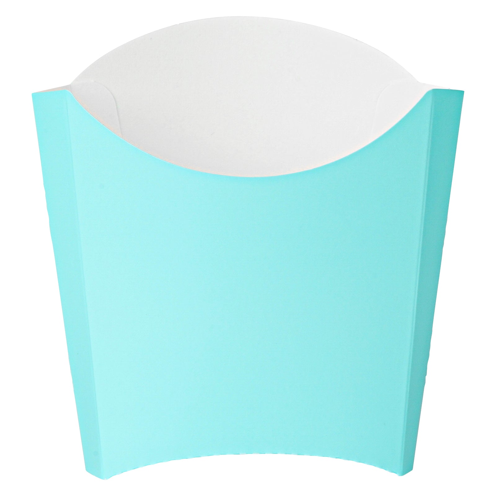 Bio Tek 3 oz Turquoise Paper Fry Cup / Snack Container - 4 1/2" x 3 1/4" x 3 3/4" - 100 count box