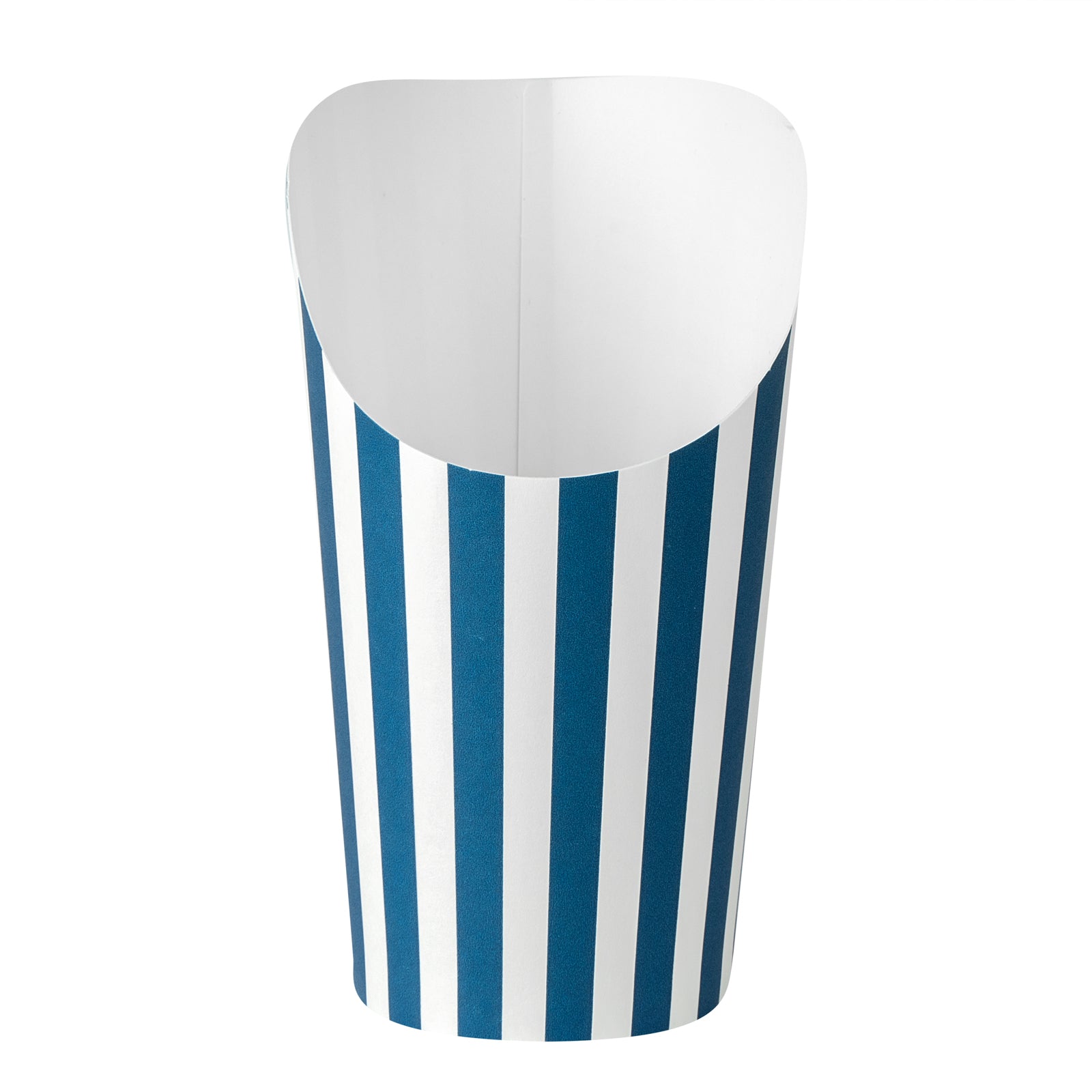 Bio Tek 16 oz Round Blue and White Stripe Paper Incline Cup - 3 1/2" x 3 1/2" x 5 3/4" - 100 count box