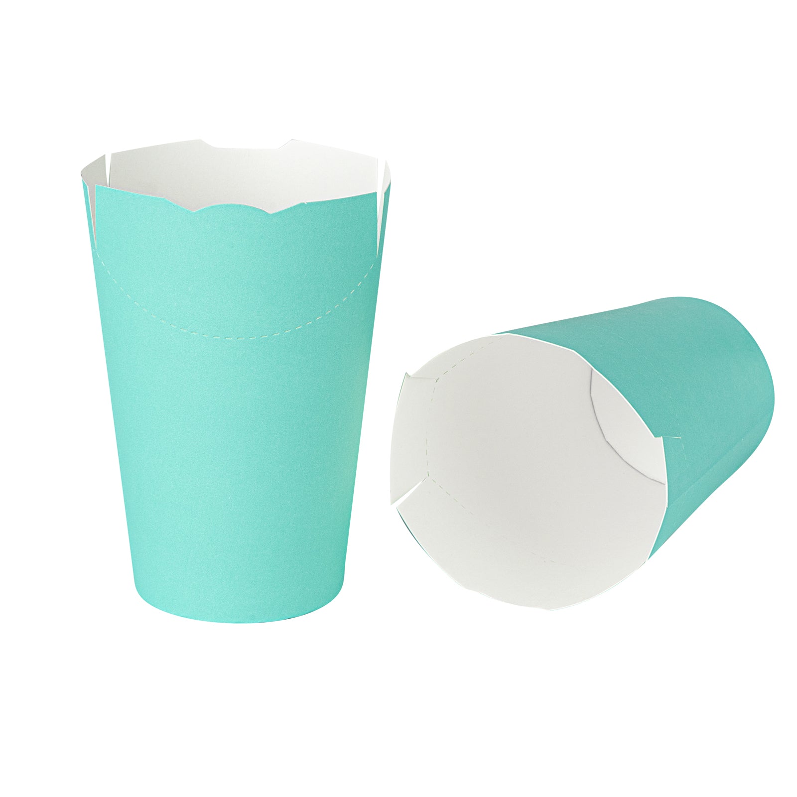 Bio Tek 16 oz Round Turquoise Paper To Go Fry Cup - 3 1/4" x 3 1/4" x 4 1/4" - 100 count box