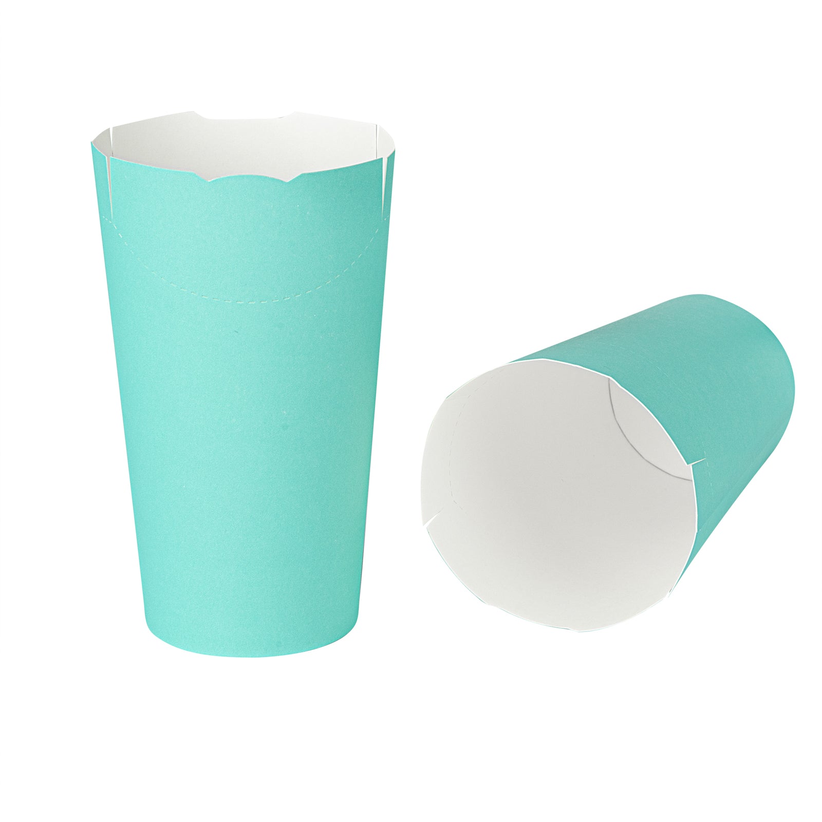 Bio Tek 20 oz Round Turquoise Paper To Go Fry Cup - 3 1/4" x 3 1/4" x 5" - 100 count box