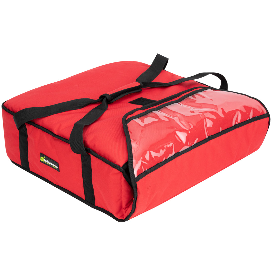 Delivery Tek Red Pizza Bag - Holds 2-20" or 3-18", Insulated - 20 3/4" x 21 3/4" x 6 1/2" - 1 count box