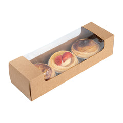 Pastry Tek Kraft Paper Pastry / Cake Box - with Window - 9 3/4