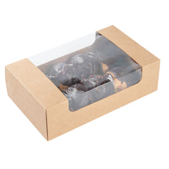 Pastry Tek Kraft Paper Pastry / Cake Box - with Window - 7 3/4