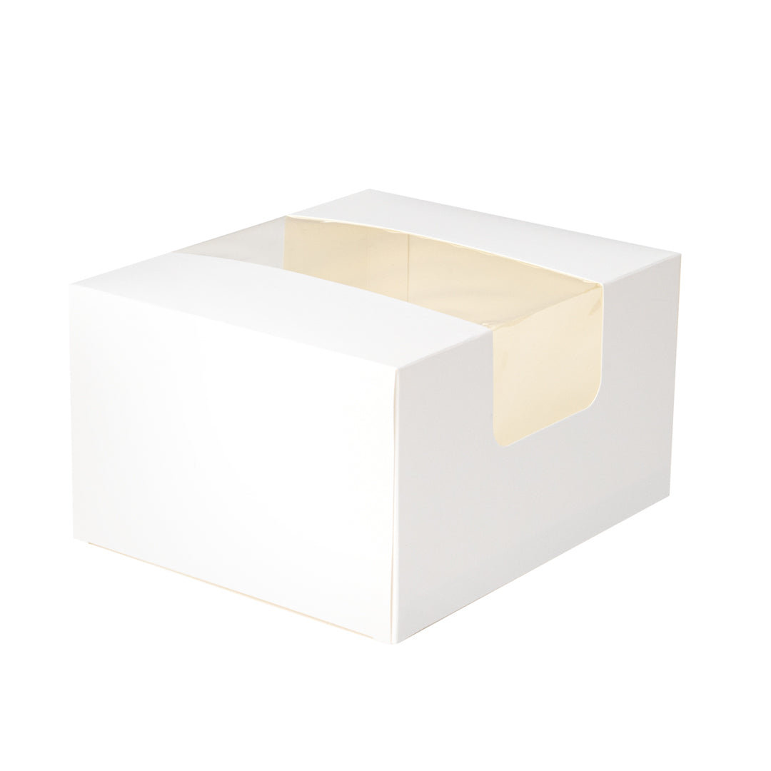 Pastry Tek White Paper Pastry / Cake Box - with Window - 7" x 6" x 4" - 100 count box