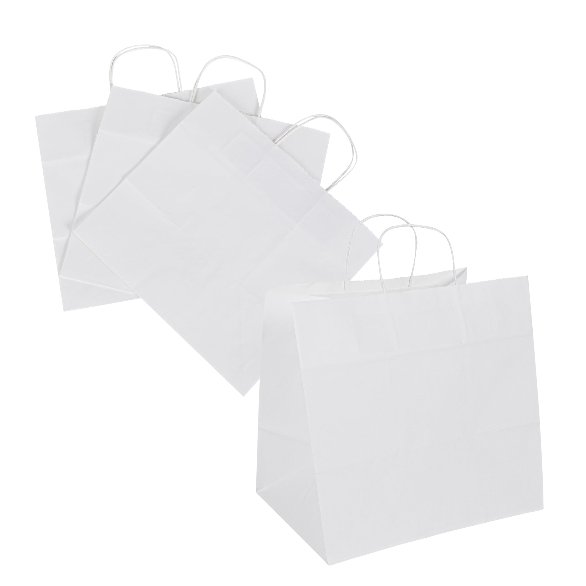 Saving Nature White Paper Retail Bag - with Handles - 12 1/2" x 8 1/4" x 11 1/4" - 100 count box