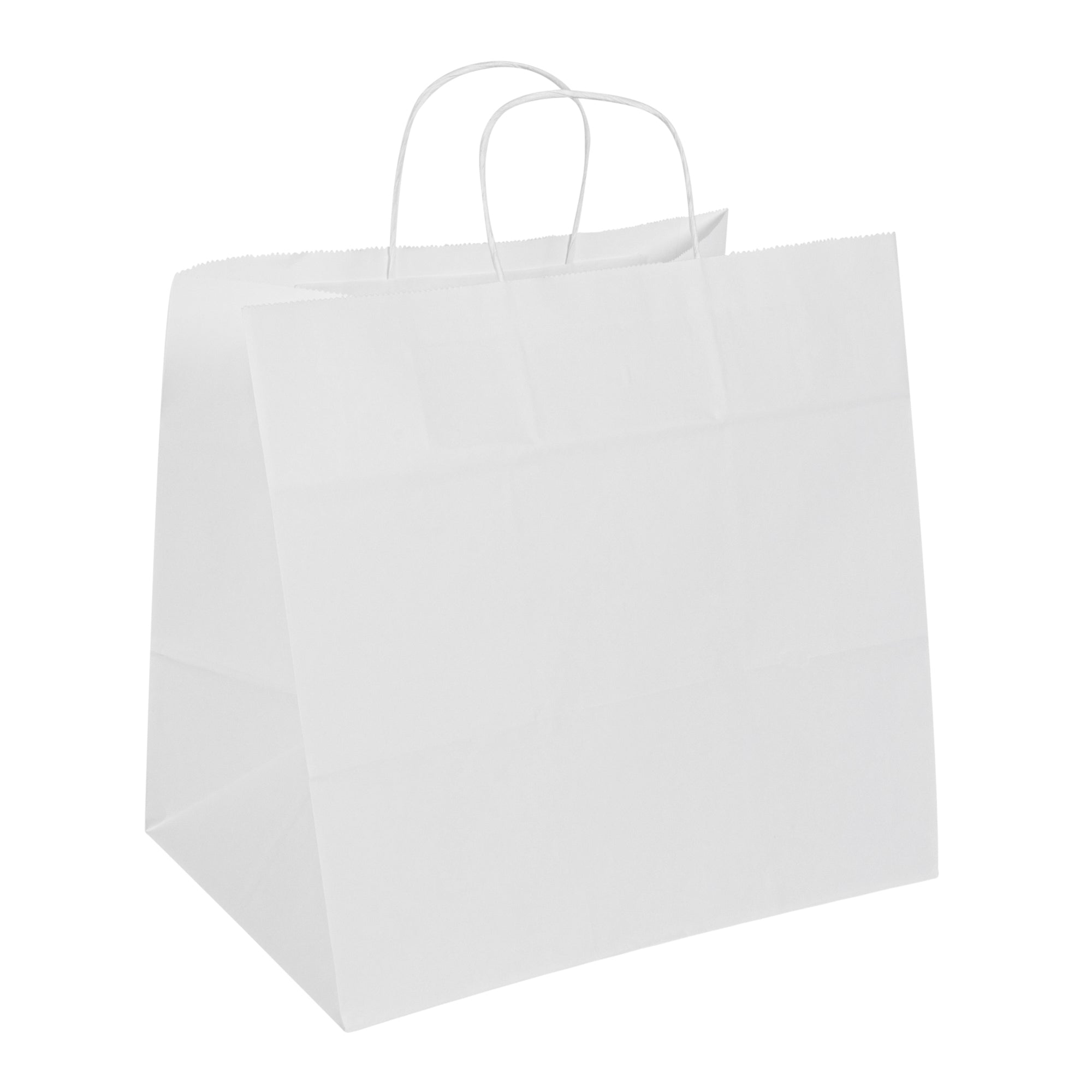 Saving Nature White Paper Retail Bag - with Handles - 12 1/2" x 8 1/4" x 11 1/4" - 100 count box