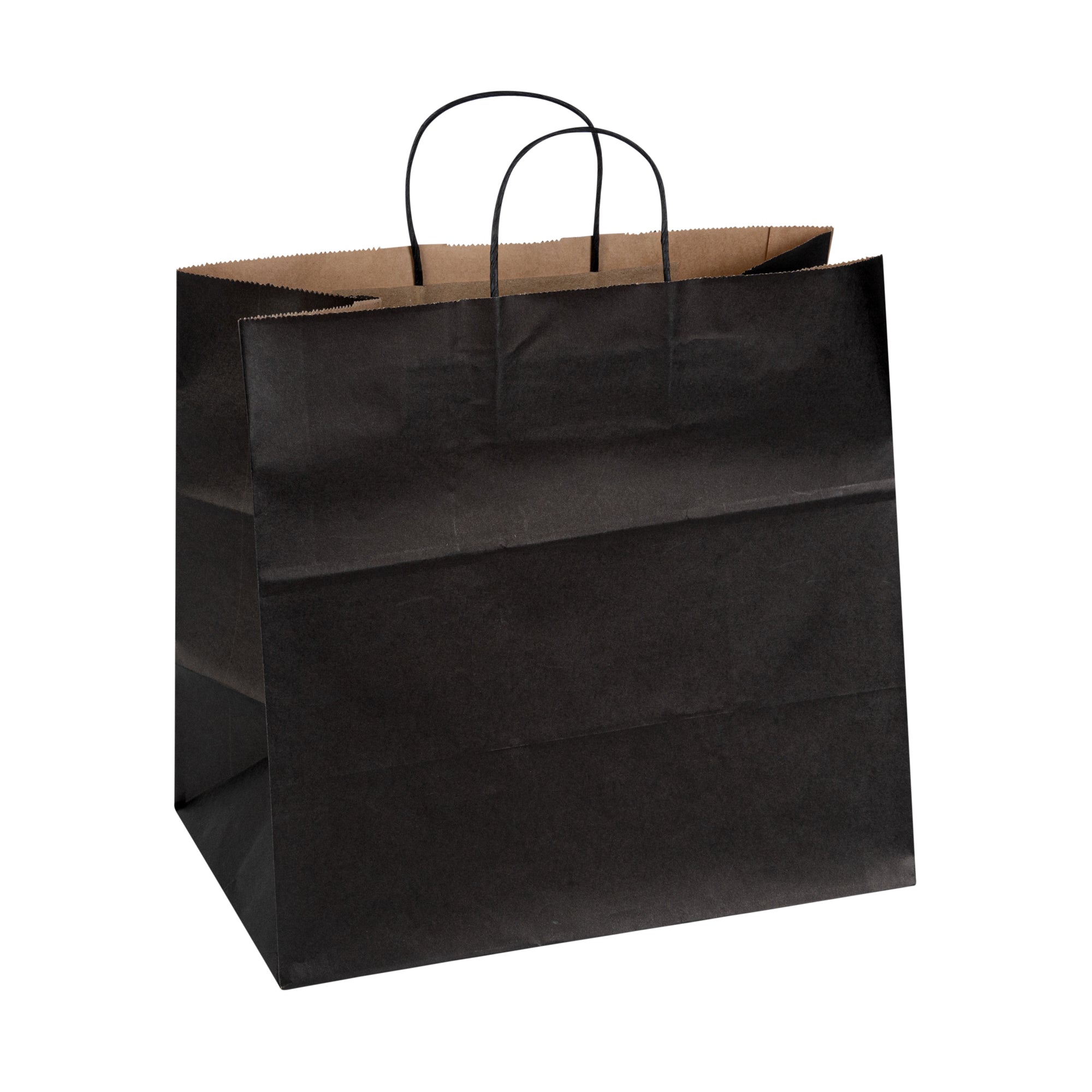 Saving Nature Black Paper Retail Bag - with Handles - 14 1/4" x 8 1/4" x 13 1/4" - 100 count box