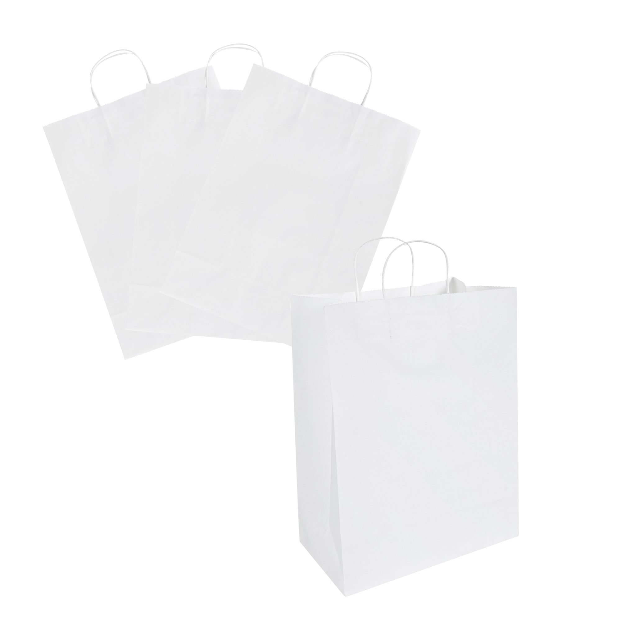 Saving Nature White Paper Retail Bag - with Handles - 12 1/2" x 6 1/4" x 17" - 100 count box