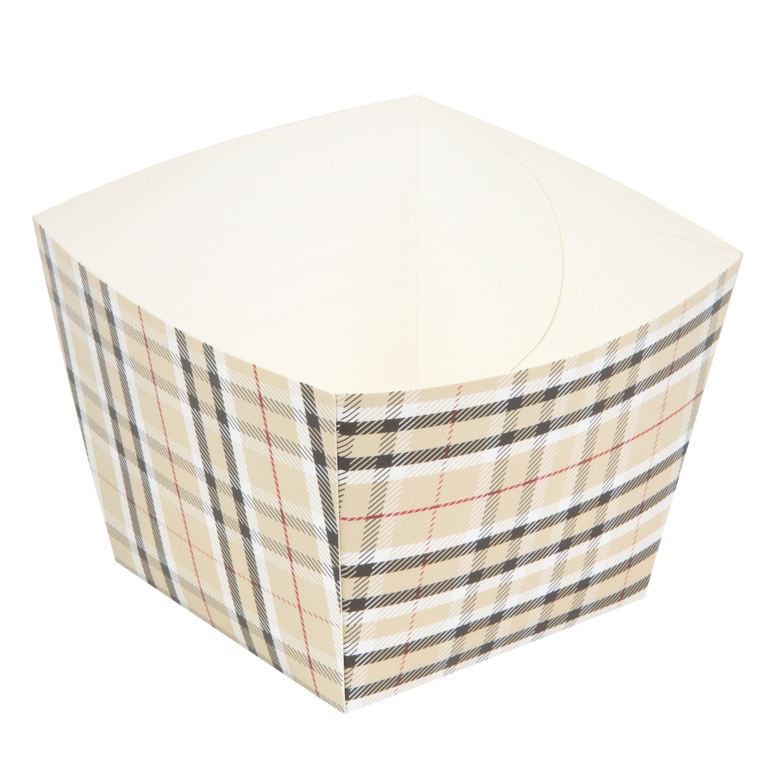 Bio Tek Square Plaid Paper Snack Box - 4 1/4" x 4 1/4" x 3 1/4" - 200 count box