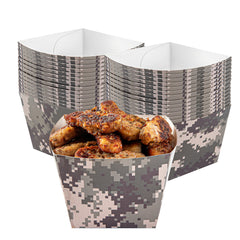 Bio Tek Square Camouflage Paper Snack Box - 4 1/4