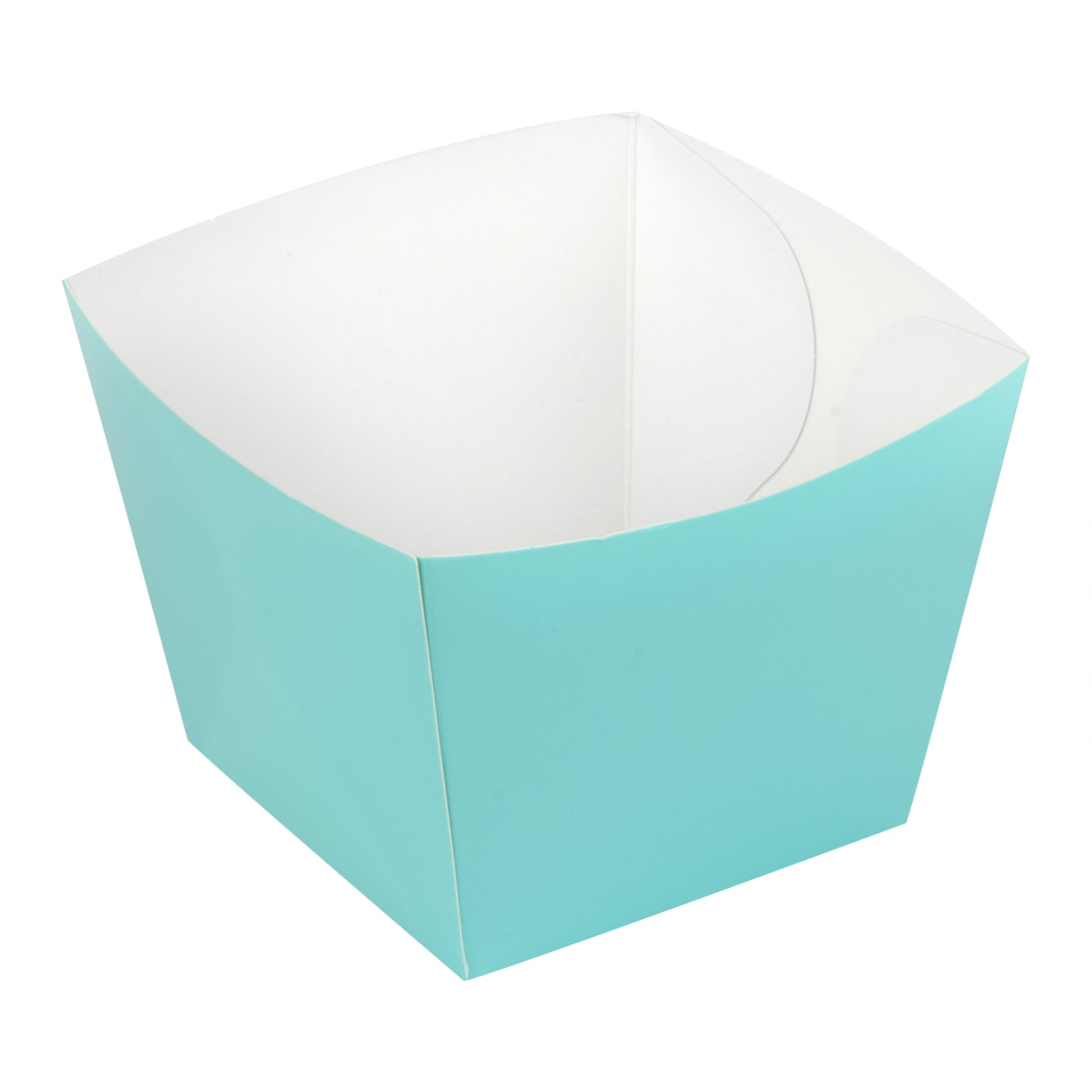 Bio Tek Square Turquoise Paper Snack Box - 4 1/4" x 4 1/4" x 3 1/4" - 200 count box