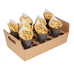 Cone Tek Kraft Paper Cone Holder - with Handles, 30 slots - 14 1/4