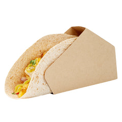 Bio Tek Kraft Paper Large Taco Holder - Greaseproof - 6 1/4