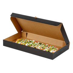 Eco Pie Kraft and Black Paper Corrugated Flatbread Box - 14