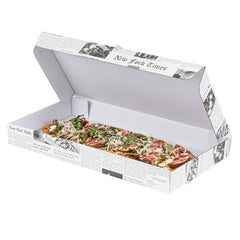 Eco Pie Newsprint and White Paper Corrugated Flatbread Box - 14