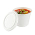 Pulp Safe No PFAS Added Round White Sugarcane / Bagasse Lid - Home Compostable, Fits 15 oz Soup Cup - 100 count box