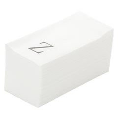 Luxenap Rectangle Silver Letter Z White Paper Linen-Feel Guest Towel / Napkin - Air Laid, Sans Serif Font - 15 3/4