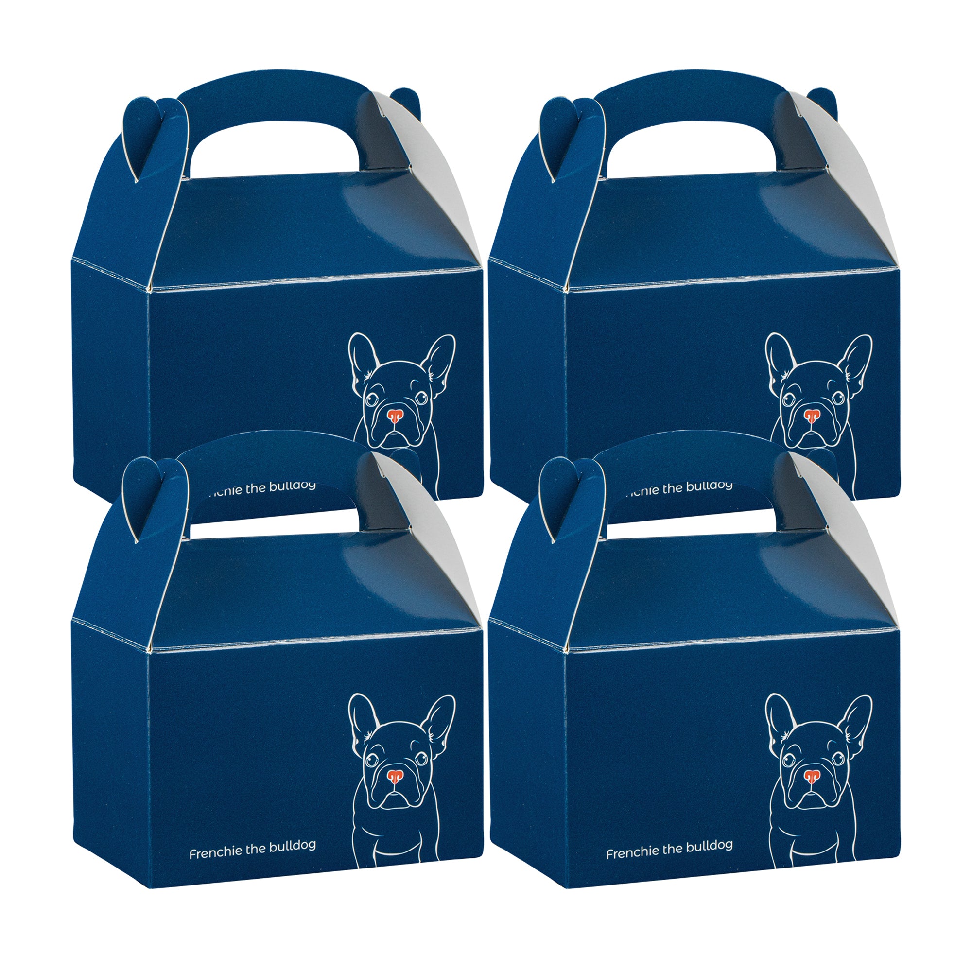 Bio Tek Frenchie Paper Gable Box / Lunch Box - Compostable - 4" x 2 1/2" x 2 1/2" - 100 count box