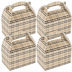 Bio Tek Plaid Paper Gable Box / Lunch Box - Compostable - 6