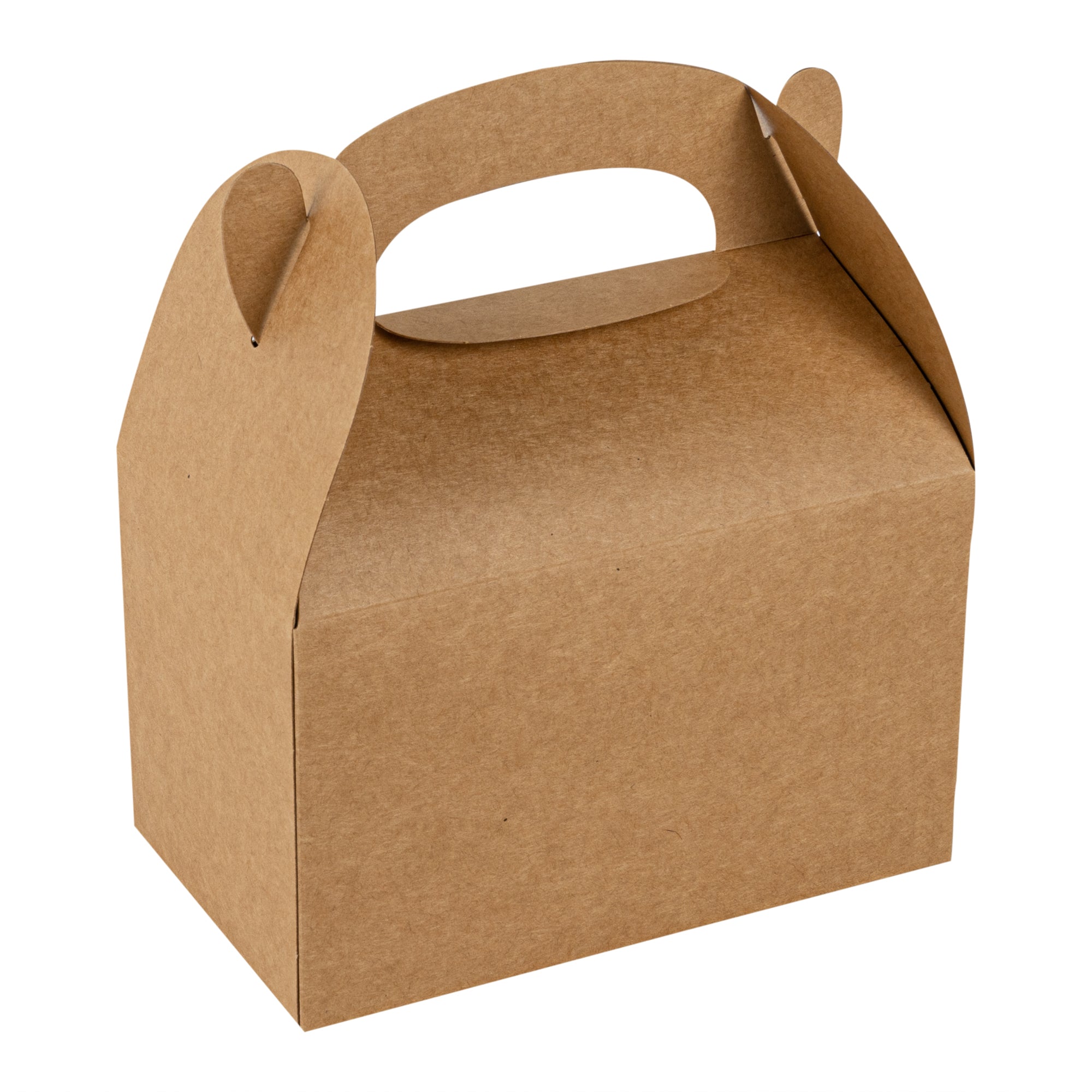 Bio Tek Kraft Paper Gable Box / Lunch Box - Greaseproof - 6" x 3 1/2" x 3 1/2" - 100 count box