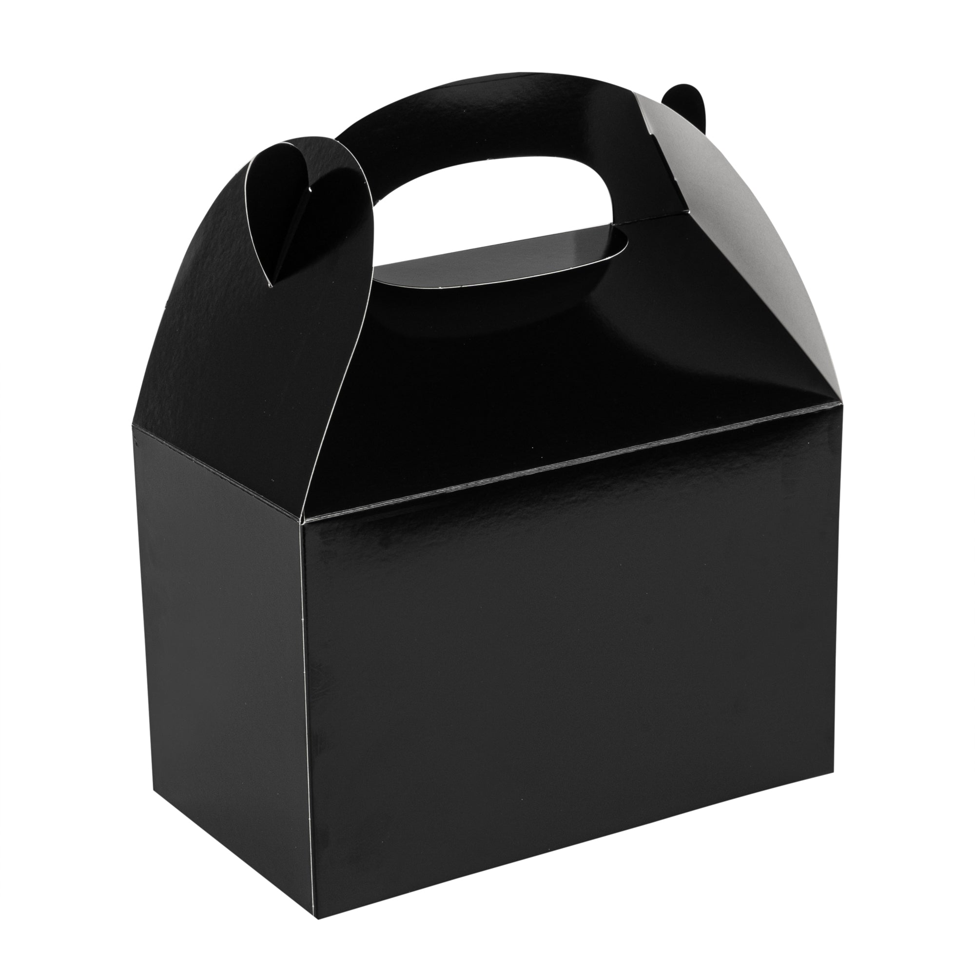 Bio Tek Black Paper Gable Box / Lunch Box - Greaseproof - 8 1/2" x 4 3/4" x 5 1/2" - 100 count box