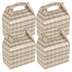 Bio Tek Plaid Paper Gable Box / Lunch Box - Compostable - 8 1/2