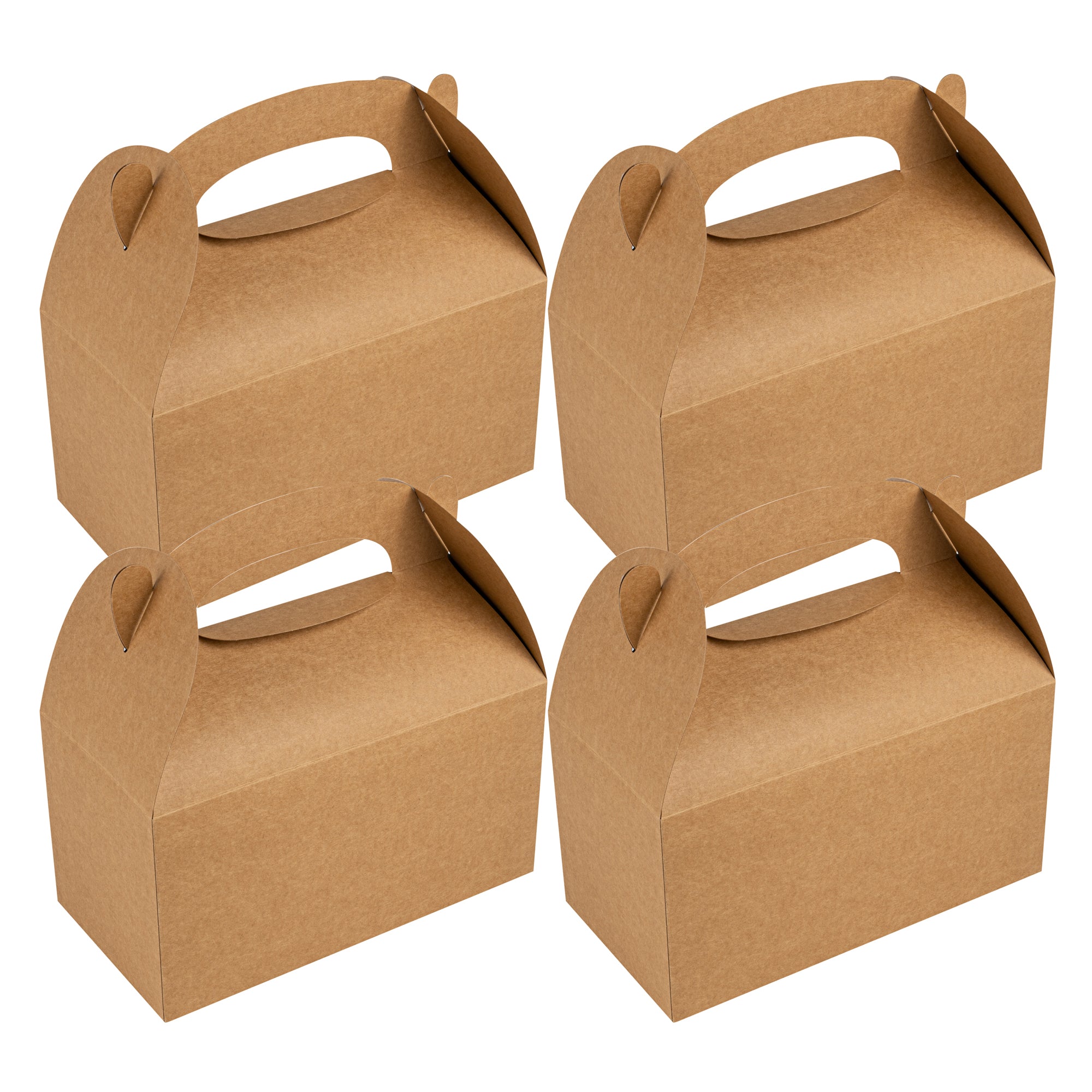 Bio Tek Kraft Paper Gable Box / Lunch Box - Greaseproof - 9 1/2" x 5" x 5" - 100 count box