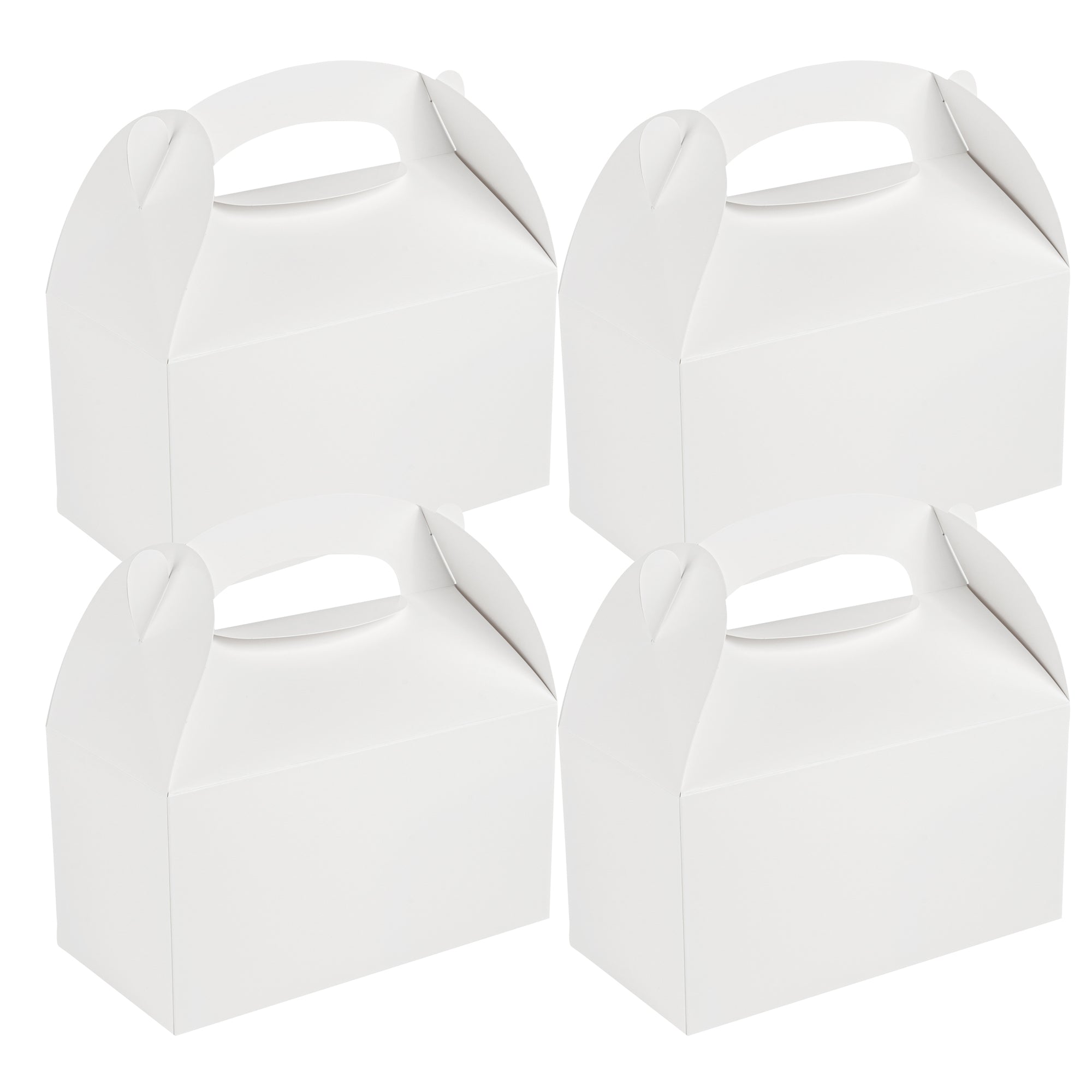 Bio Tek White Paper Gable Box / Lunch Box - Greaseproof - 9 1/2" x 5" x 5" - 100 count box