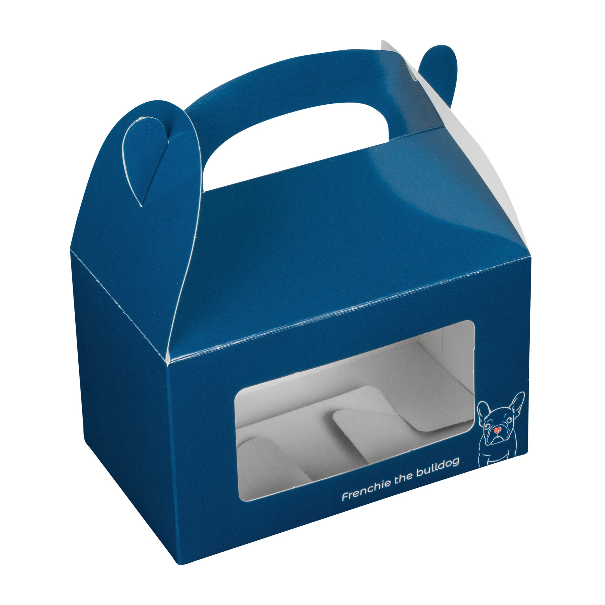 Bio Tek Frenchie Paper Gable Box / Lunch Box - with Window - 6" x 3 1/2" x 3 1/2" - 100 count box