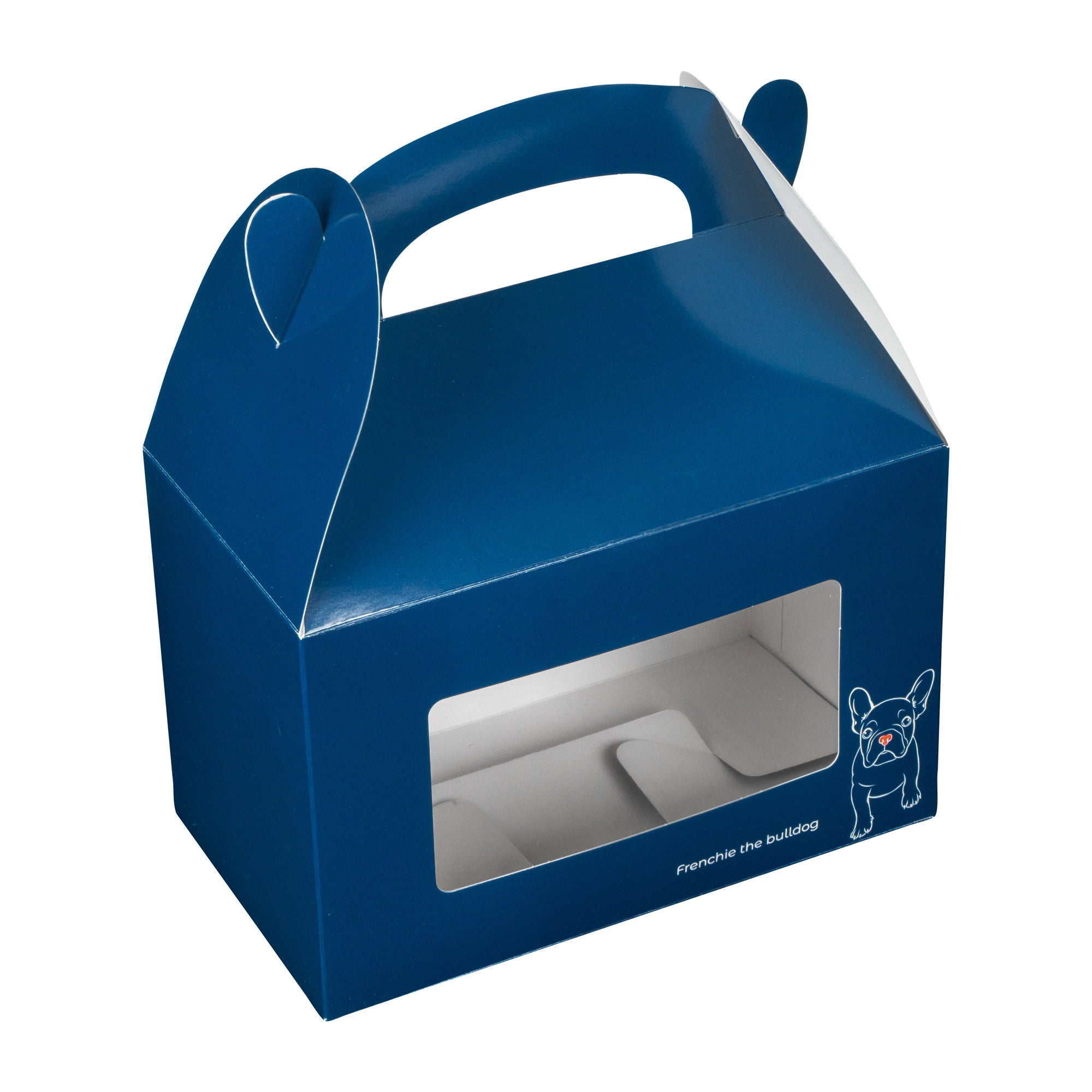 Bio Tek Frenchie Paper Gable Box / Lunch Box - with Window - 8 1/2" x 4 3/4" x 5 1/2" - 100 count box