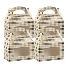 Bio Tek Plaid Paper Gable Box / Lunch Box - with Window - 8 1/2