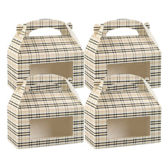 Bio Tek Plaid Paper Gable Box / Lunch Box - with Window - 9 1/2