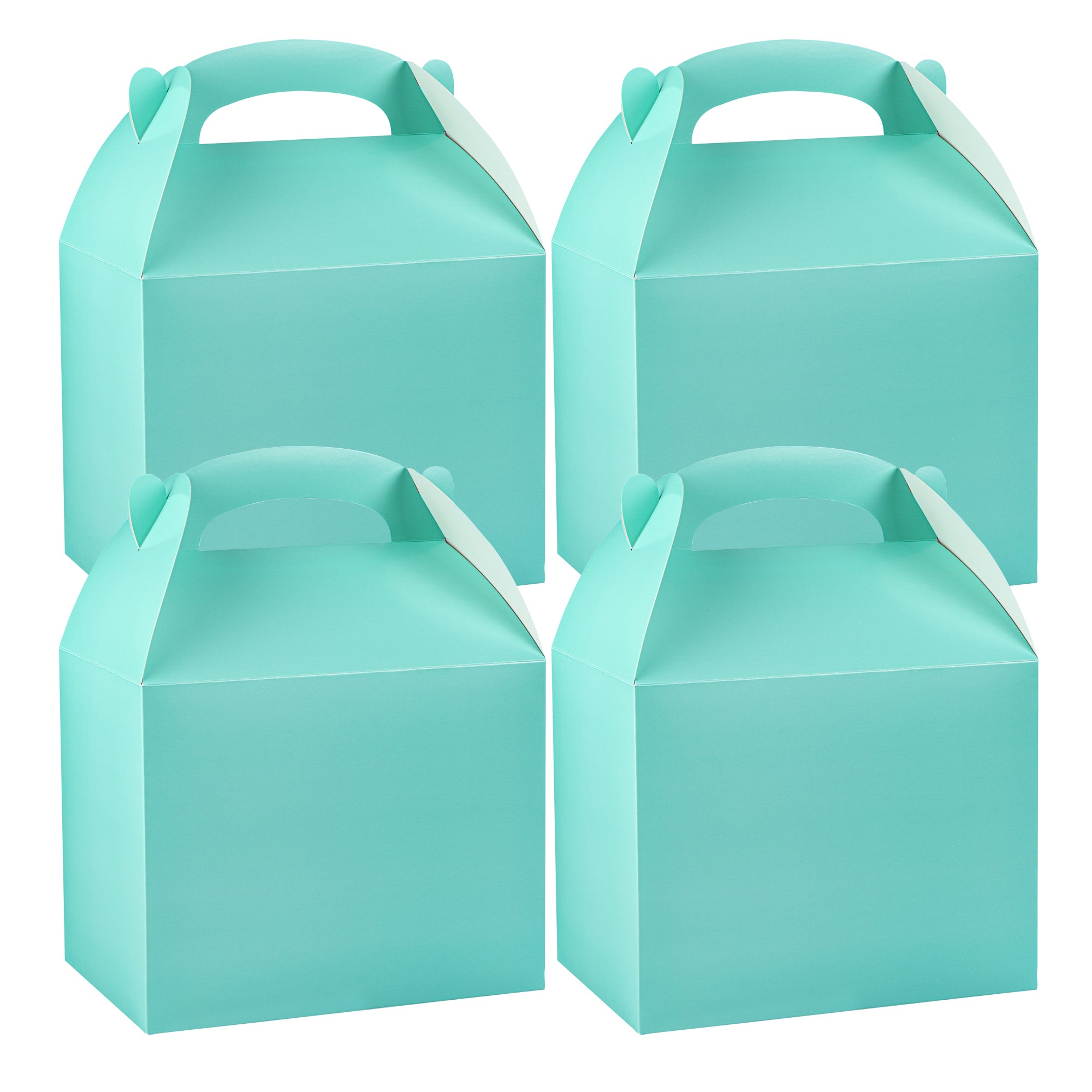 Bio Tek Turquoise Paper Gable Box / Lunch Box - Compostable - 10" x 7" x 8" - 100 count box