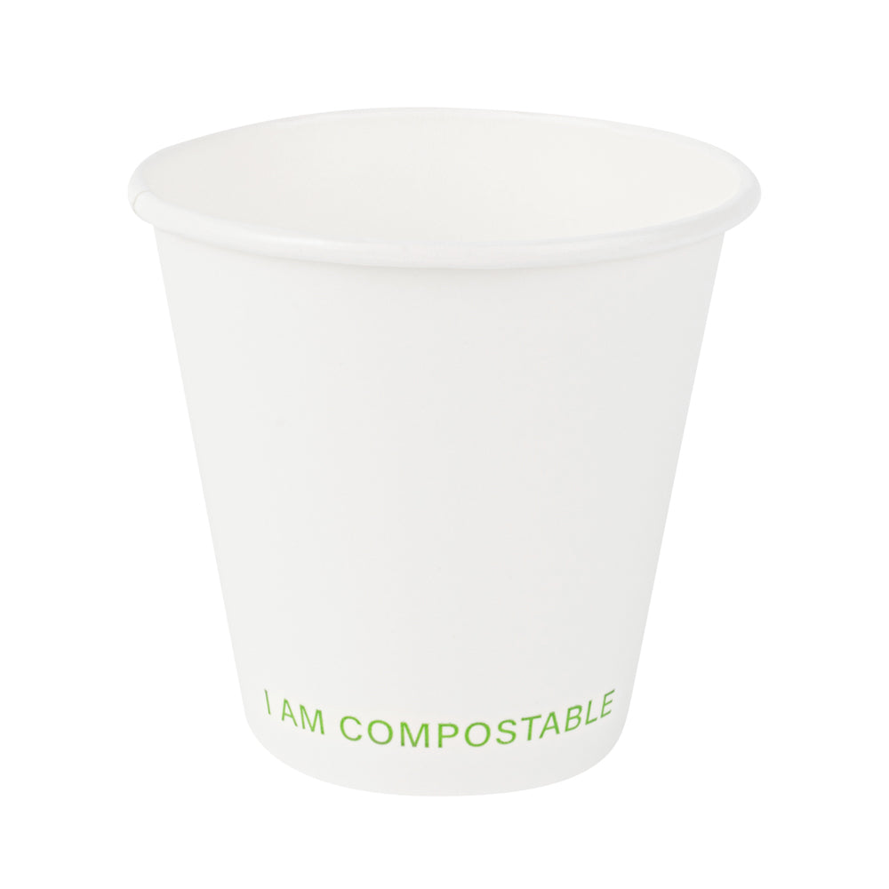 Sustain 9 oz White Paper Cold Cup - PLA Lining, Compostable - 3 1/2" x 3 1/2" x 3 1/4" - 1000 count box