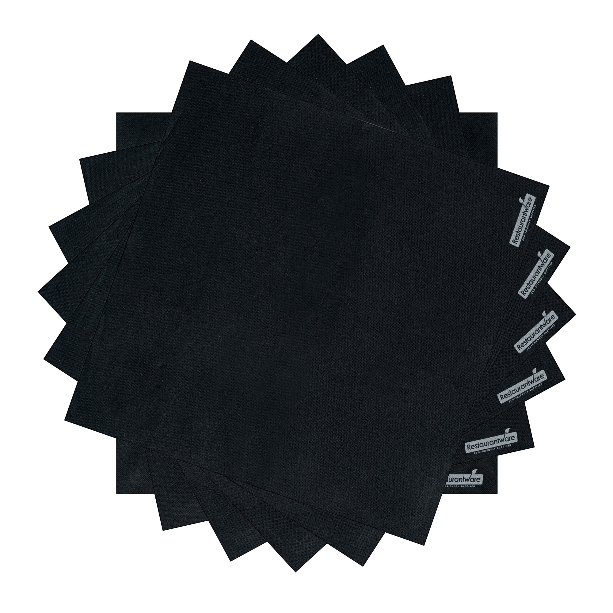 Luxenap Square Black Paper Napkin - 2-Ply, Micropoint - 15 1/2" x 15 1/4" - 1200 count box