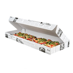 Eco Pie Newsprint and White Paper Corrugated Flatbread Box - 24