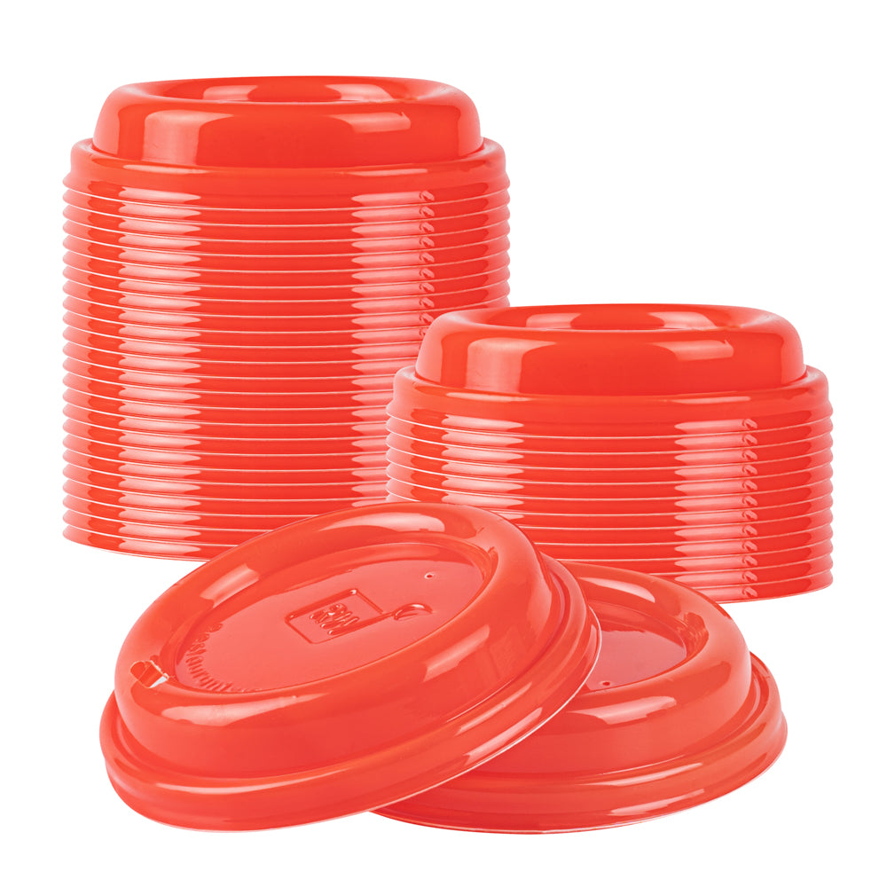 Restpresso Glossy Red Plastic Coffee Cup Lid - Fits 8, 12, 16 and 20 oz - 500 count box