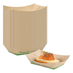 Sustain 4 oz Bamboo Paper # 25 Boat - with PLA Lining, Compostable - 3