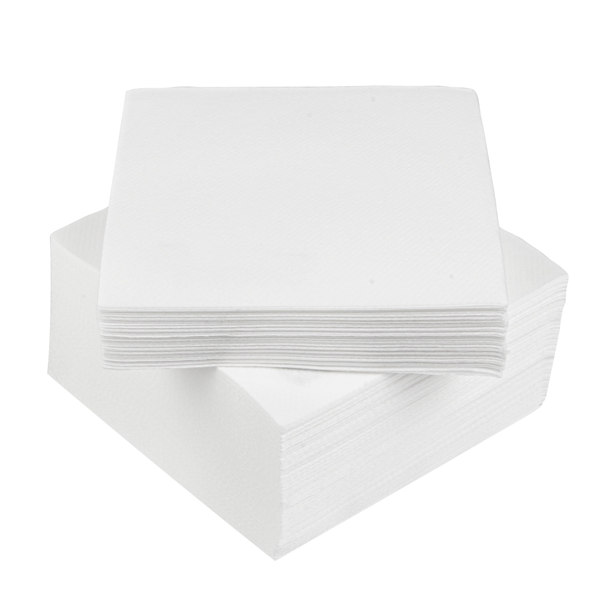 Luxenap Square White Paper Linen-Feel Cocktail Napkin - Air Laid - 9 1/2" x 9 1/2" - 1600 count box