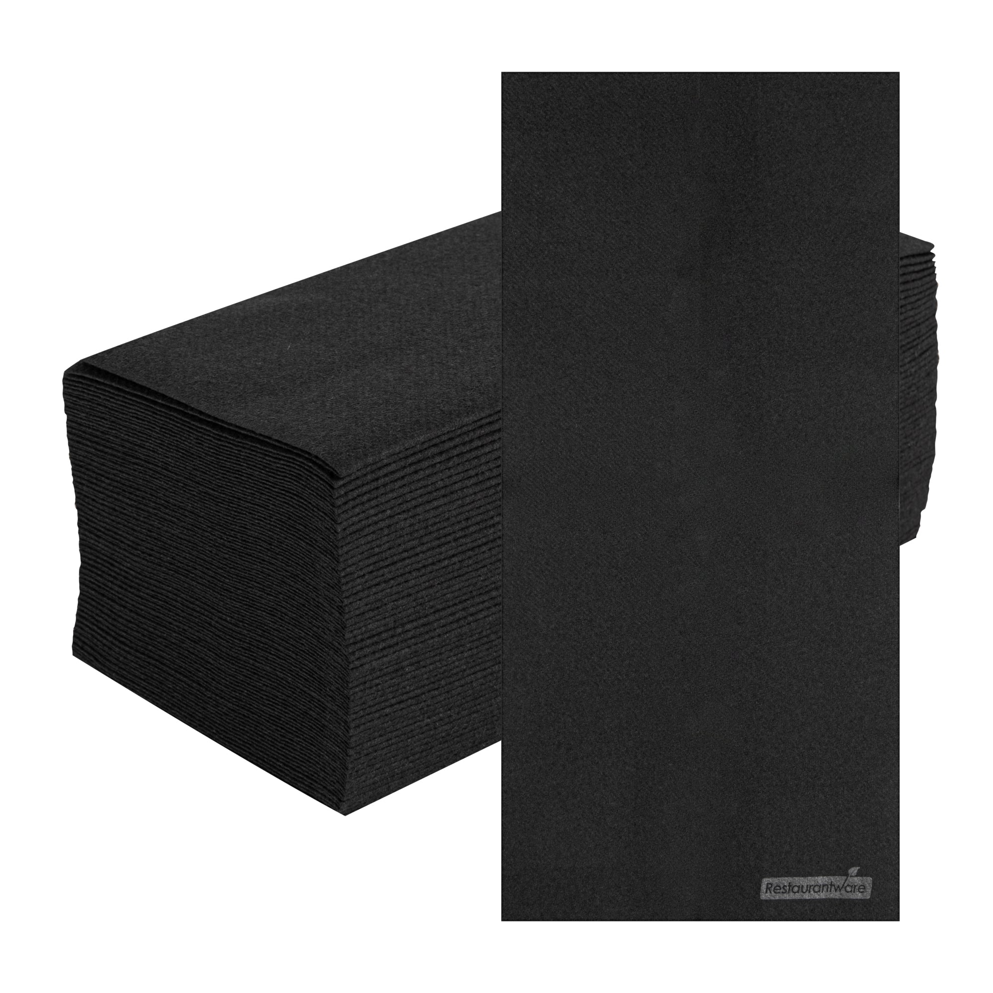 Luxenap Rectangle Black Paper Linen-Feel Guest Towel / Napkin - Air Laid - 15 3/4" x 7 3/4" - 600 count box