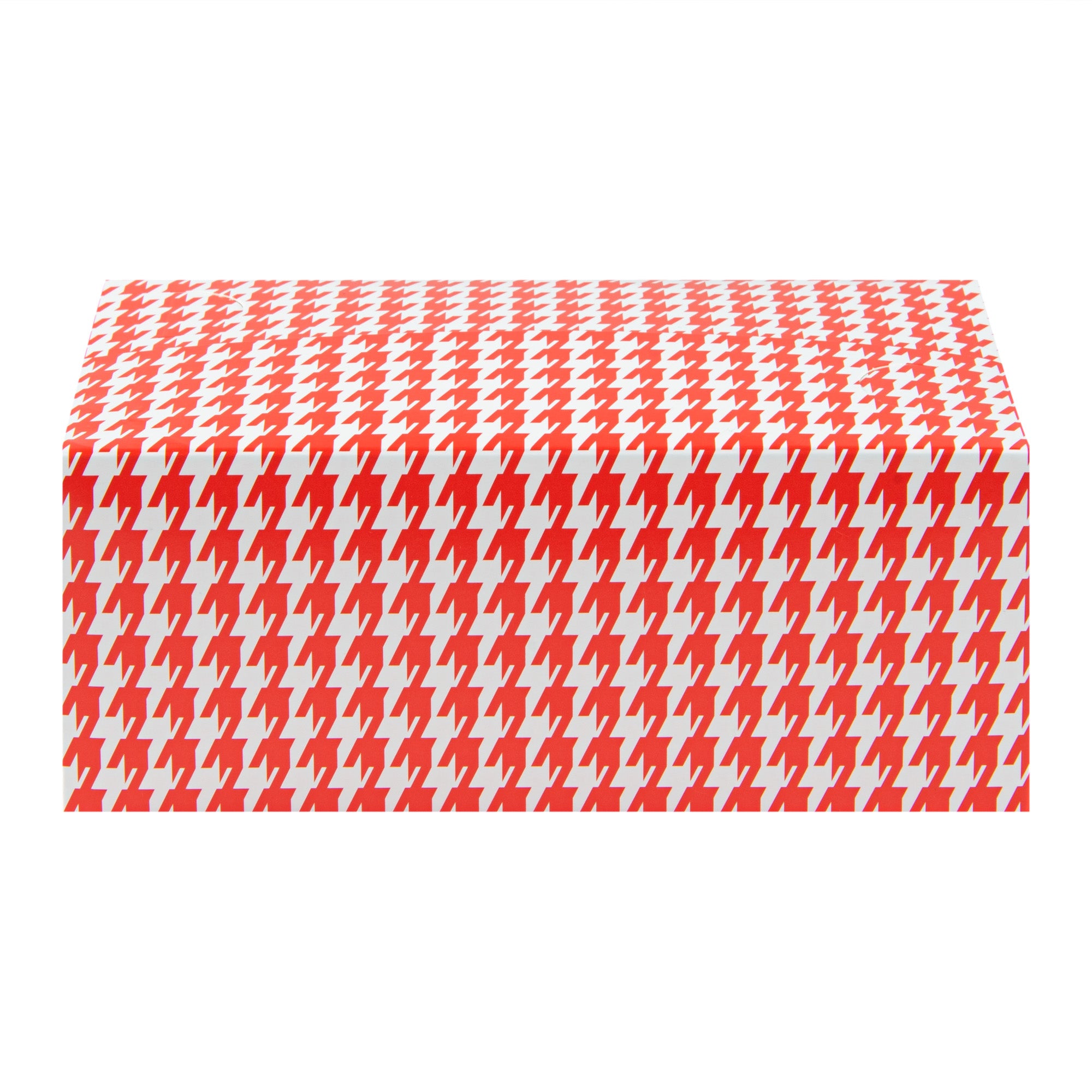 Bio Tek 47 oz Red Houndstooth Paper Lunch / Chicken Box - with Fast Top - 7" x 4 1/2" x 2 3/4" - 400 count box