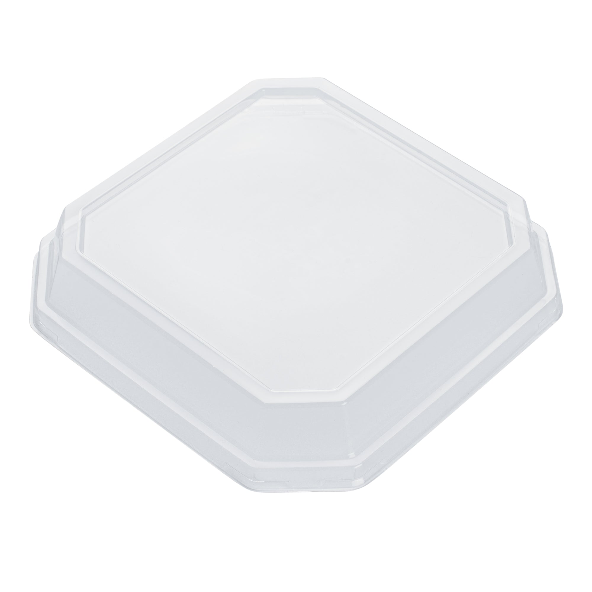 Sustain Octagonal Clear PLA Plastic Dome Lid - Fits 34 oz Container - 7" x 7" x 1 1/4" - 100 count box