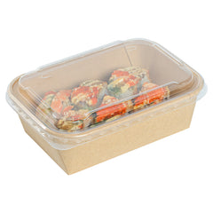 Matsuri Vision Clear PP Plastic Lid - Fits 17, 22, 26 and 34 oz Sushi Containers, Anti-Fog - 100 count box