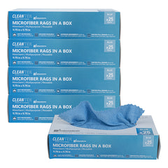 Clean Tek Professional Blue Microfiber Rags In A Box - 11 3/4