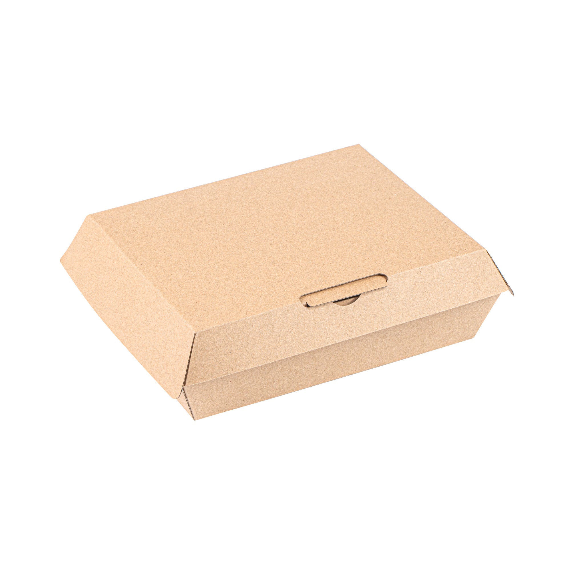 Bio Tek Rectangle Kraft Paper Corrugated Clamshell Container - 7 3/4" x 6" x 2 3/4" - 100 count box