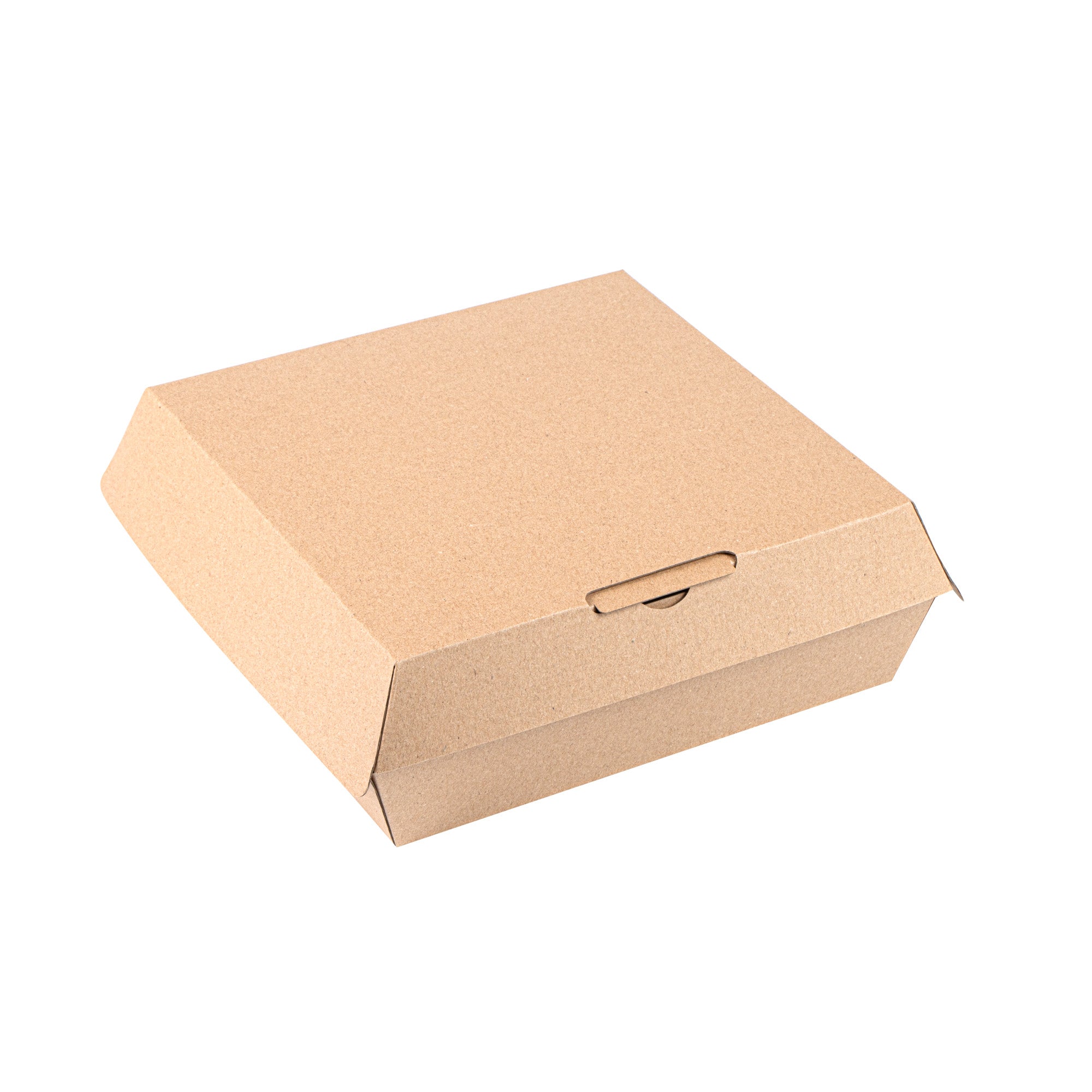 Bio Tek Square Kraft Paper Corrugated Clamshell Container - 8" x 8" x 3 1/4" - 100 count box