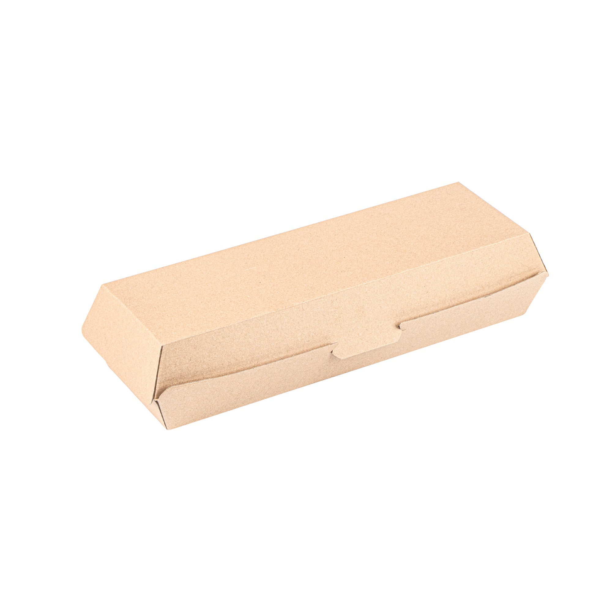 Bio Tek Rectangle Kraft Paper Corrugated Clamshell Container - 11 1/4" x 3 1/2" x 2 3/4" - 100 count box