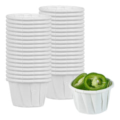 Sustain 0.5 oz White Paper Portion Cup - Compostable - 100 count box