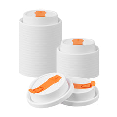 Restpresso White Plastic Lid - with Hinged Spout Cover, Fits 8, 12, 16 and 20 oz Coffee Cups - 500 count box