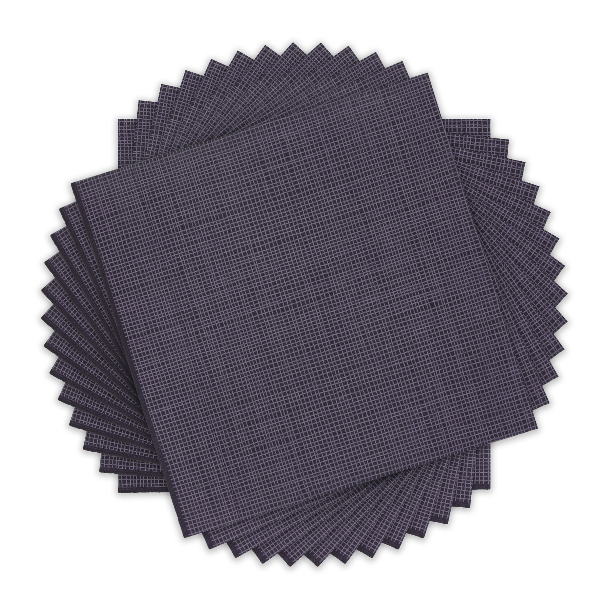 Luxenap Square Black Paper Napkin - Double Point, 2-Ply, with White Threads - 15 3/4'' x 15 3/4'' - 1200 count box